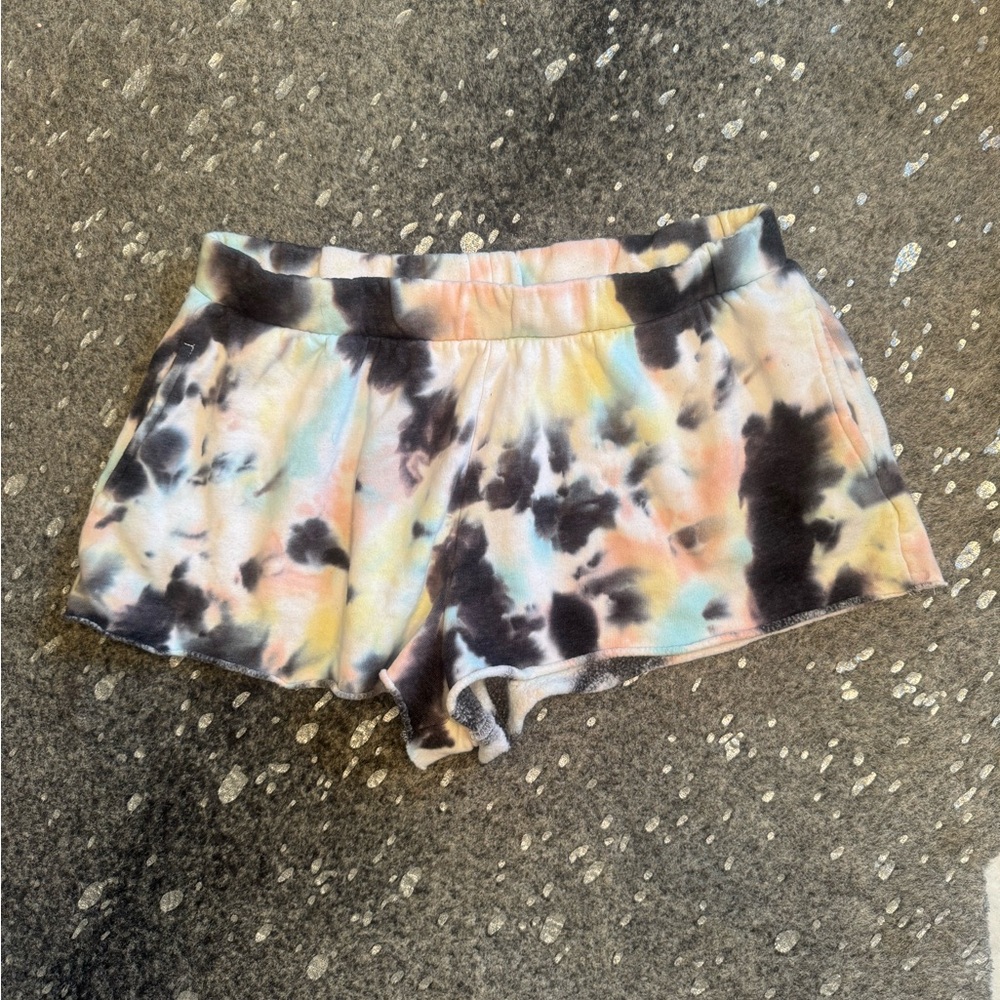 Colsie Pastel Tie-Dye Athletic Shorts in Black, Pink, Yellow & Blue